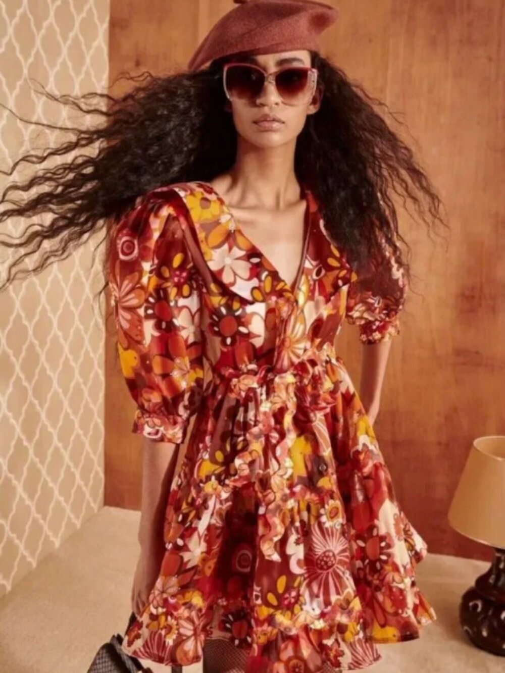 Celia B Sinai dress autumn colors floral size large purchased from shopbop